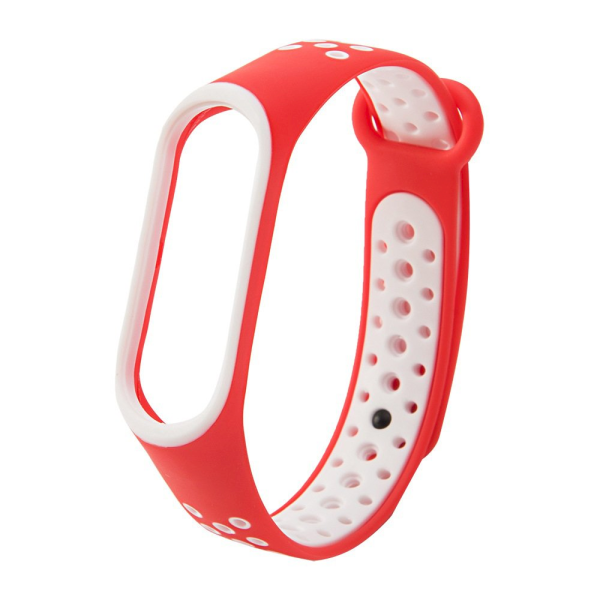 Fusion dots ремешок для часов Xiaomi Mi Band 3 / Mi Band 4 красный - белый