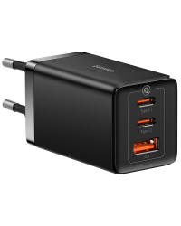 Настенное зарядное устройство Baseus GaN5 Pro 2xUSB-C + USB, 65 Вт (черный)