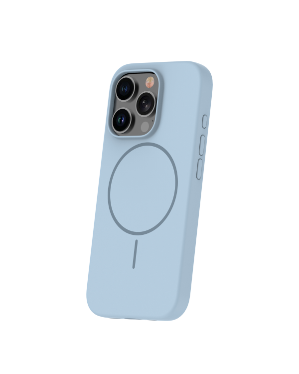 Чехол Fusion silicone Thin Magsafe для iPhone 16 светло-голубой