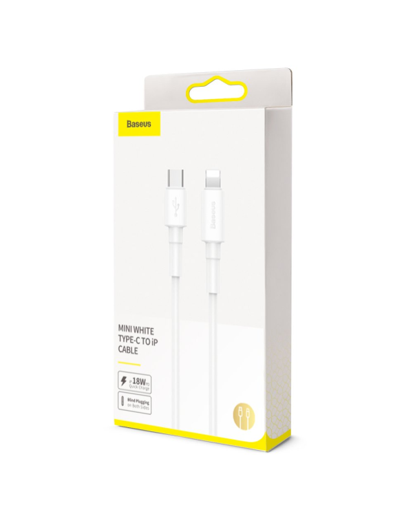 Baseus CATLSW-02 Lightning -> USB-C Провод для Зарядки 18W / PD 2.0 / 100 cm Белый