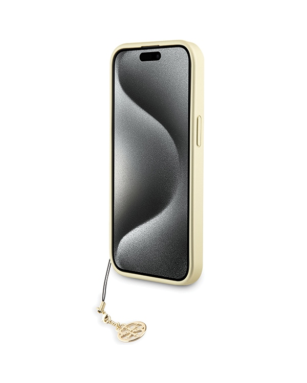 Guess GUHCP15SGF4GGR iPhone 15 6.1" szary|grey hardcase 4G Charms Collection