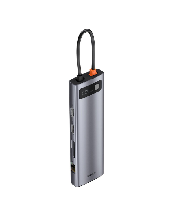 Дополнительное изображение книги «Концентратор 11in1 Baseus Metal Gleam Series, USB-C - 3x USB 3.0 + 2x HDMI + USB-C PD + Ethernet RJ45 + microSD|SD + VGA + AUX»
