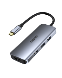 Choetech 7in1 multifunctional USB Type C HUB - 3x USB 3.2 Gen 1 / SD and TF memory card reader / HDMI 4K 30Hz / USB Type C gray (HUB-M19 gray)