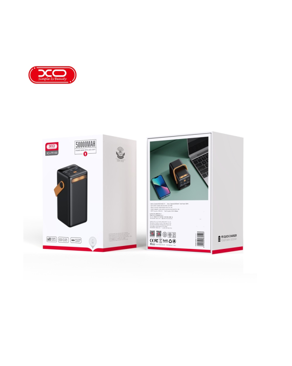 XO Power bank PR168 50000mAh QC22,5W - PD 20W black