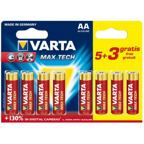 Varta Max Power AA MN1500 Alkaline LR6 1.5V Батарейки (8шт.) (EU Blister)