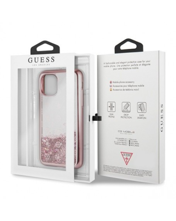 Guess GUHCN58PCUGLGPI Hard Gradient Glitter Case Чехол для Apple iPhone 11 Розовый