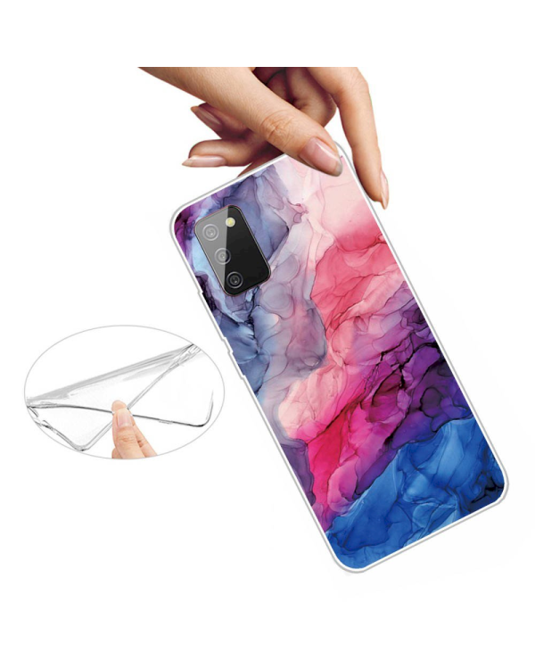 Fusion marble силиконовый чехол для Samsung A025 Galaxy A02S синий - фиолетовый