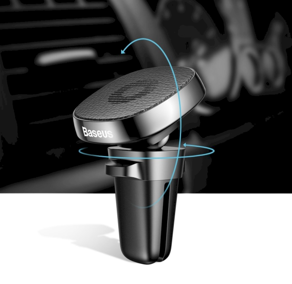 Обложка книги «Baseus Privity Pro Vehicle Mount Magnetic Holder Bracket with Genuine Leather for Air Vent black (SUMQ-PR01)»