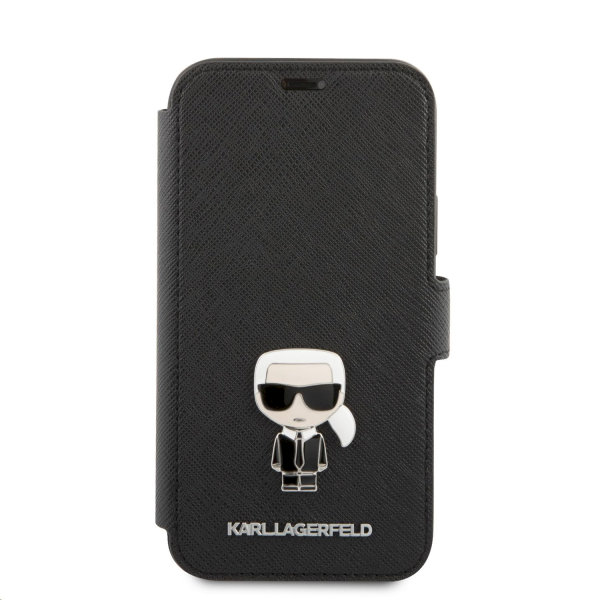 Обложка книги «KLFLBKP12LIKMSBK Karl Lagerfeld Saffiano Iconic Book Case for iPhone 12 Pro Max 6.7 Black»