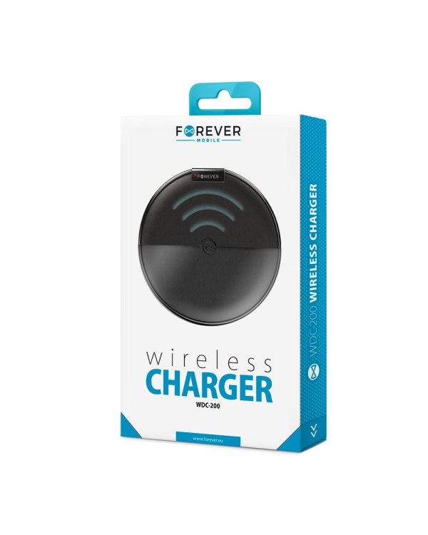 Forever WCD-200 Быстрая Беспроводная Зарядка 1A + Micro USB Кабель / Черная