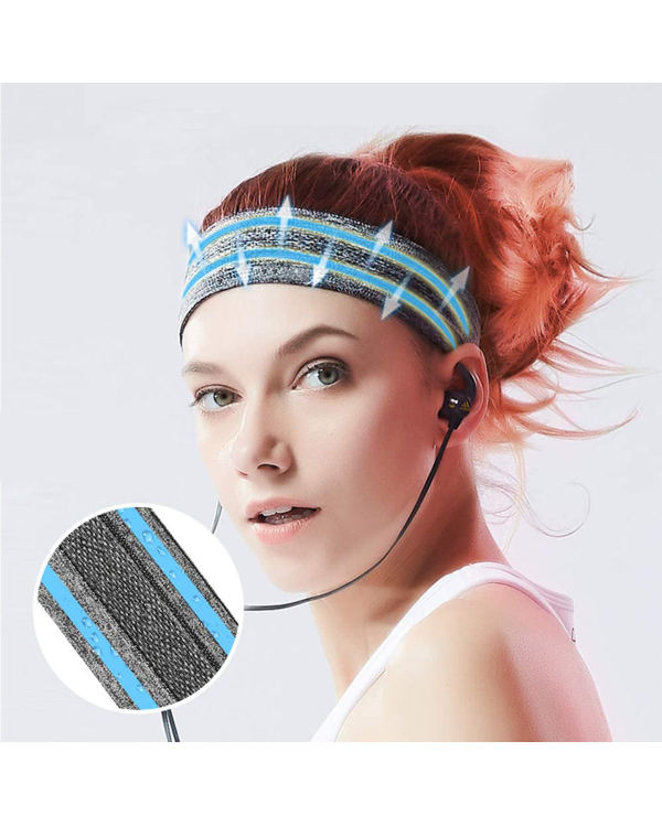 Elastic fabric headband for running fitness black