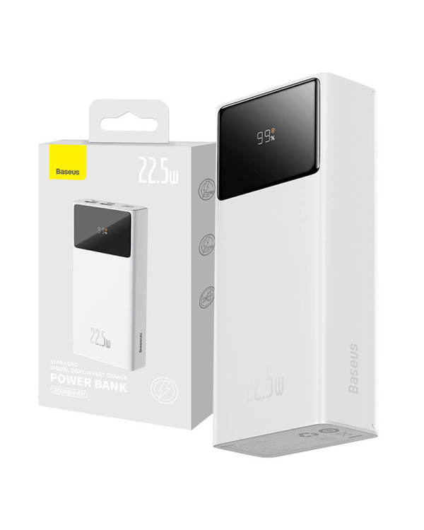 Powerbank Baseus Star-Lord 30000mAh, USB, USB-C, 22.5W (White)