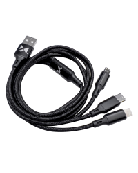 Wozinsky cable 3w1 USB - USB Typ C/ micro USB/ Lightning 2,8A 1,25m black 