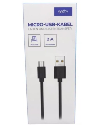 Кабель Setty USB - microUSB 1,0 м 2A черный