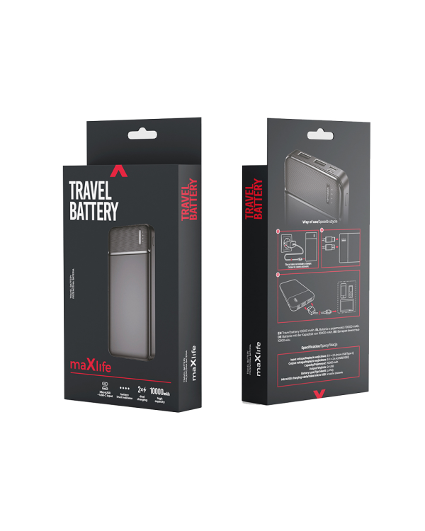 Дополнительное изображение книги «Maxlife power bank MXPB-01 10000 mAh black»