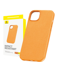 Phone Case for iPhone 15 Baseus Fauxther Series (Orange)