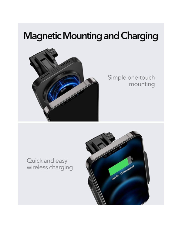 Дополнительное изображение книги «ESR Halolock magnetic wireless MagSafe charger car dashboard black (18048-0)»
