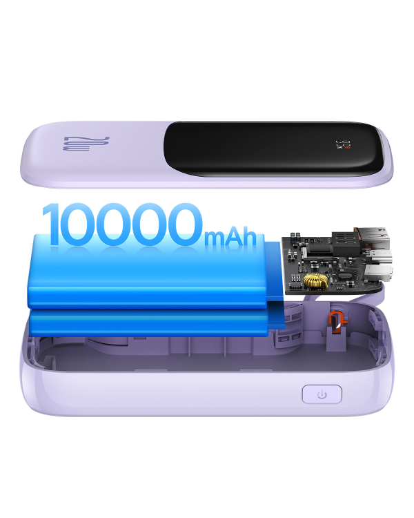 Baseus Qpow power bank 10000mAh built-in Lightning 20W Quick Charge cable SCP AFC FCP purple (PPQD020005)