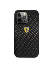 FEHCP13XFCABK Ferrari Real Carbon Hard Case for iPhone 13 Pro Max Black