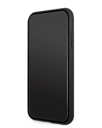 BMHCN61RCDPK BMW Signature Leather Debossed Stripes Case for iPhone 11 Black