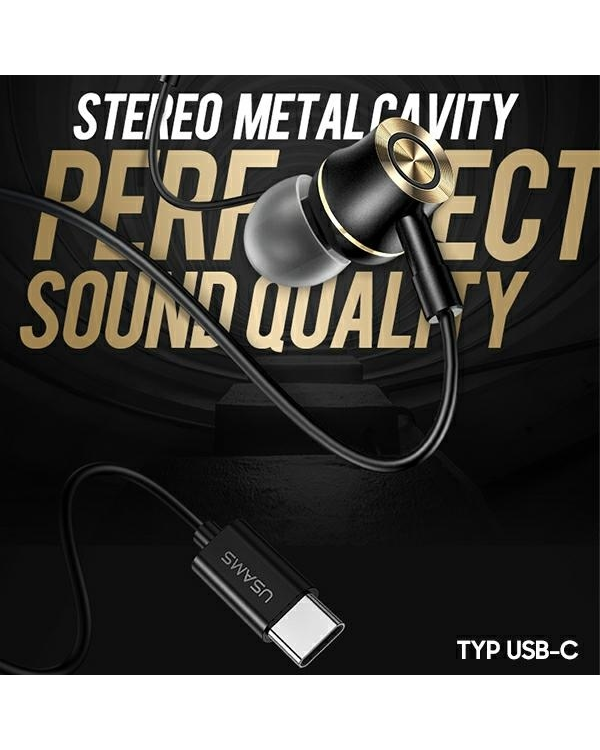 Дополнительное изображение книги «USAMS Słuchawki stereo EP-43 metal USB-C czarny|black HSEP4301»