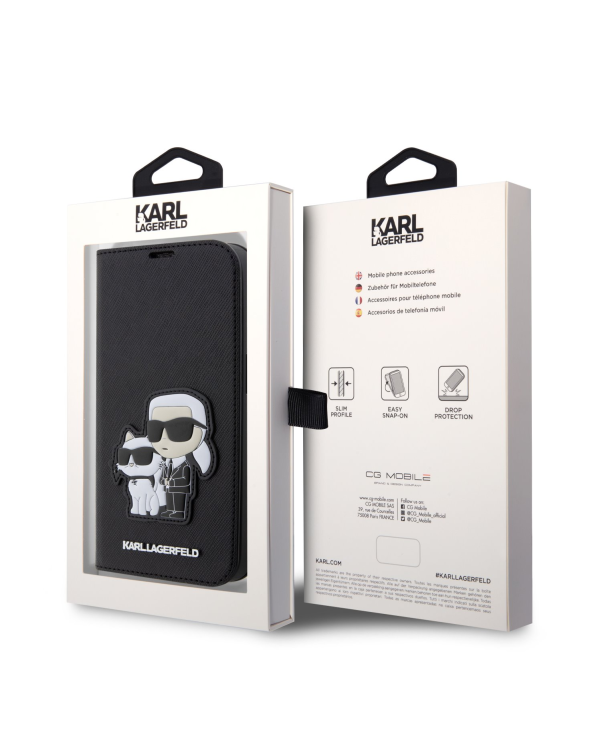 Дополнительное изображение книги «Karl Lagerfeld PU Saffiano Karl and Choupette NFT Book Case for iPhone 13 Pro Max Black»
