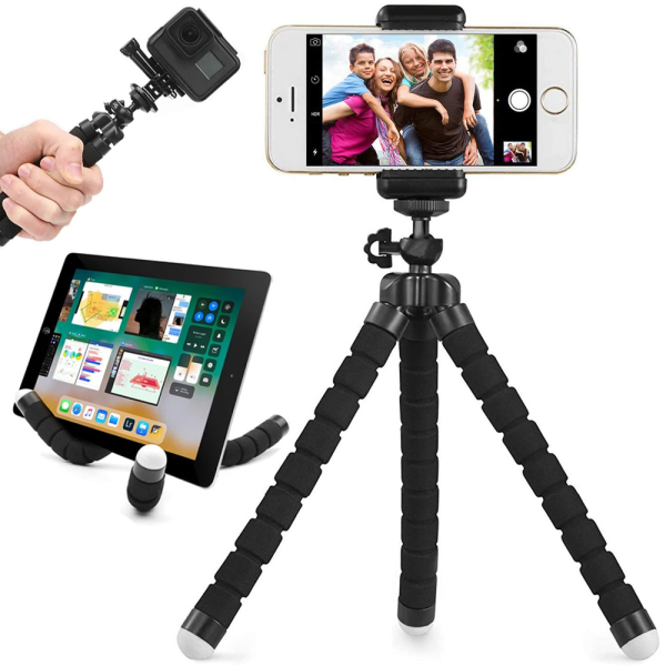 Fusion Tripod Гибкий штатив держатель для телефона черный