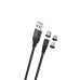 Дополнительное изображение книги «Maxlife MXUC-02 magnetic cable USB - Lightning + USB-C + microUSB 1,0 m 2A black nylon»
