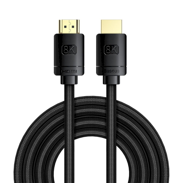 Обложка книги «Baseus HDMI 2.1 cable 8K 60 Hz 48 Gbps / 4K 120 Hz / 2K 144 Hz 3D eARC QMS Dynamic HDR VRR ALLM 3 m black (CAKGQ-L01)»