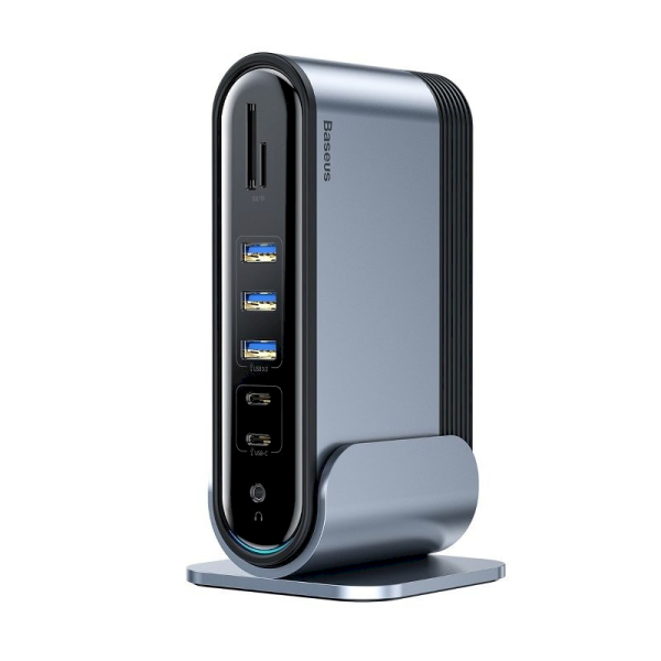 Baseus Working Station Three-Screen Multifunctional Type-C HUB Adapter (Dark gray)