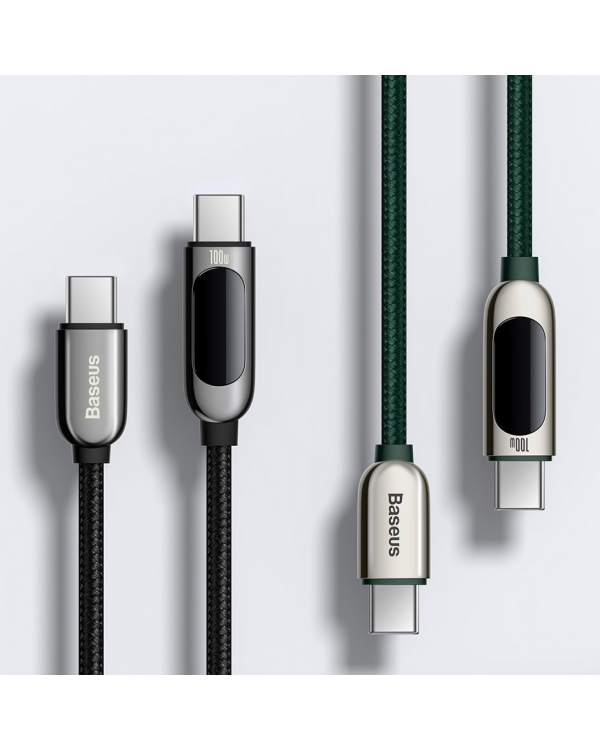 Baseus USB Type C - USB Type C cable 100 W (20 V | 5 A) 1 m Power Delivery with display screen power meter white (CATSK-B06)