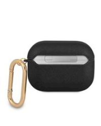 GUAPSASMK Guess Saffiano PC/PU Metal Logo Case for Airpods Pro Black