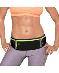 Ultimate reflective stripe Running Belt with headphone outlet black-gray