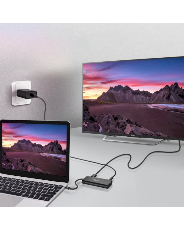 Дополнительное изображение книги «Choetech docking station adapter hub USB Typ C 6in1 100W PD black (HUB-M05)»