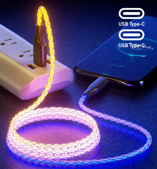 Кабель Fusion LED USB-C - USB-C 30 Вт | 3A | 100 см