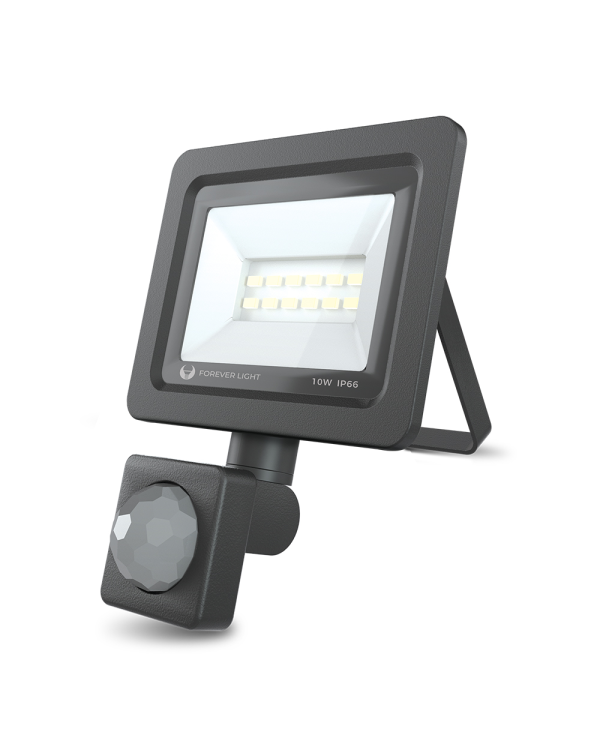 Прожектор светодиодный PROXIM II 10W |6000K| PIR IP66 Forever Light