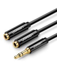 Ugreen cable 3.5 mm headphone splitter mini jack AUX 25cm black (20816)
