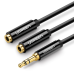 Обложка книги «Ugreen cable 3.5 mm headphone splitter mini jack AUX 25cm black (20816)»