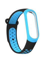 Beline pasek Mi Band 3|4 design czarno-niebieski|black-blue