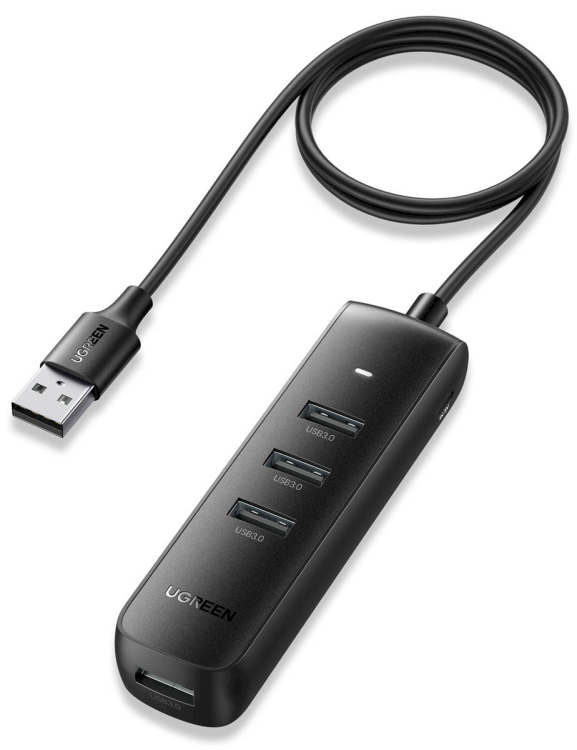 Обложка книги «UGREEN CM416 4in1 USB to 4x USB adapter (black)»