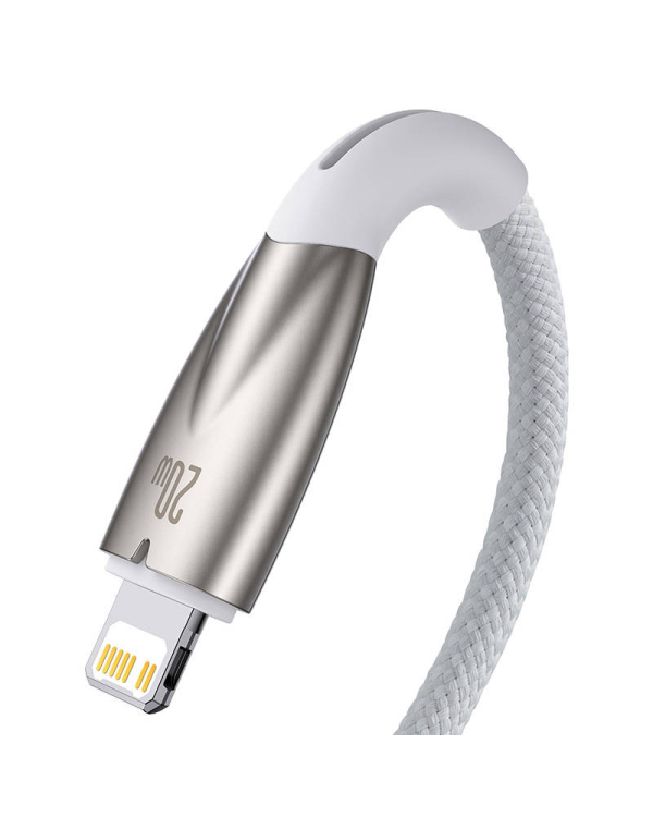 USB-C cable for Lightning Baseus Glimmer Series, 20W, 2m (White)
