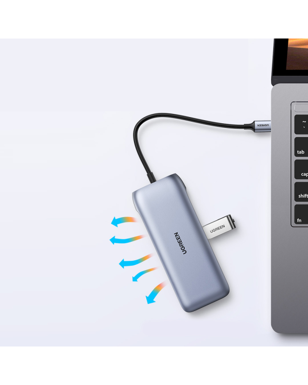 Ugreen multi-functional HUB 9in1 USB Type C - HDMI, DP, VGA, 2 x USB, RJ45 Ethernet, SD | TF card reader, USB Type C PD 100W gray (CM274)
