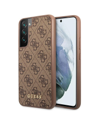 Guess GUHCS22SG4GFBR S22 S901 brązowy|brown hard case 4G Metal Gold Logo