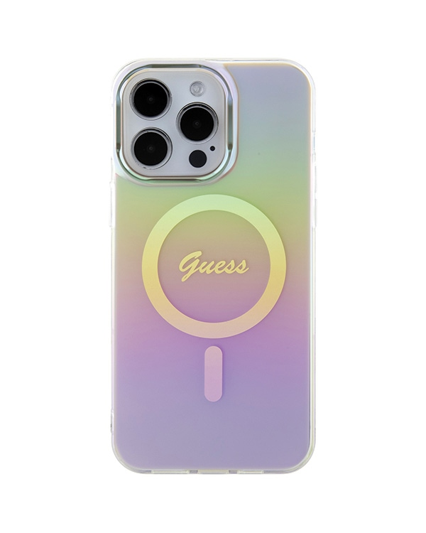 Guess GUHMP15LHITSP iPhone 15 Pro 6.1" różowy|pink hardcase IML Iridescent MagSafe