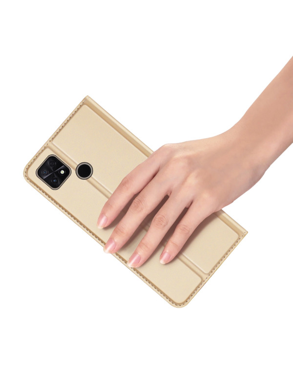 Dux Ducis Skin Pro Case for Xiaomi Poco C40 Flip Card Wallet Stand Gold