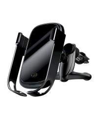 Baseus Rock Smart Vehicle Bracket Wireless Charger 10W Electric Auto Car Mount Bracket Air Vent Holder Qi Charger 10W with Infrared black (WXHW01-01)