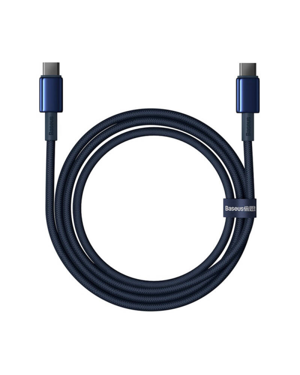 Кабель USB-C - USB-C Baseus Tungsten Gold, 100 Вт, 1 м (синий)