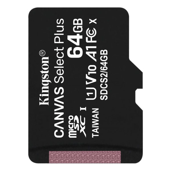 Kingston memory card 64GB microSDXC Canvas Select Plus cl. 10 UHS-I 100 MB|s