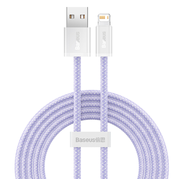 Обложка книги «Baseus Динамический кабель USB - Lightning, 2.4A, 2м (фиолетовый)»