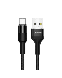 USAMS Kabel pleciony U5 2A USB-C czarny |black 1,2m SJ221TC01 (US-SJ221)